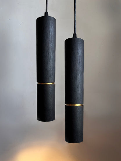 Charred wood Poise Pendant Lamp